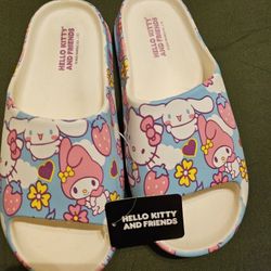 Bioworld Hello Kitty & Friends AOP Cloud Slide Sandals 