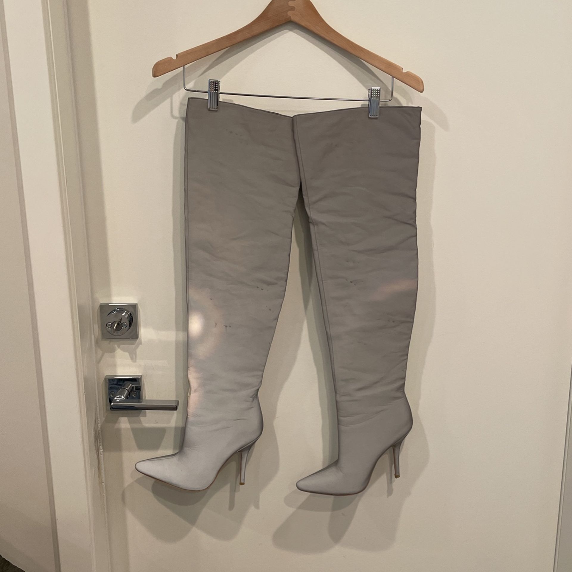 Pretty Little Thing Grey Fluorescent Thigh High