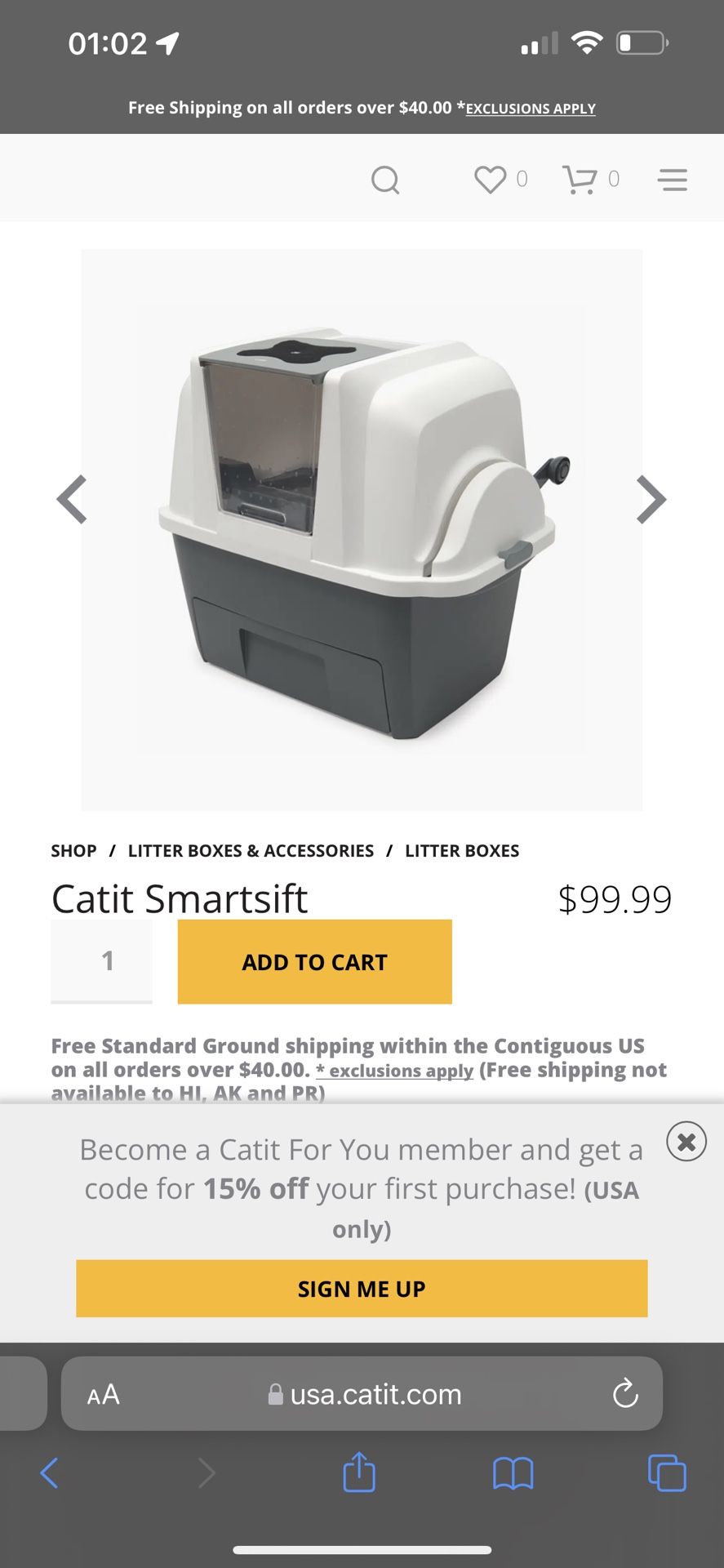 Catit Samartsift Cat Litter Box 