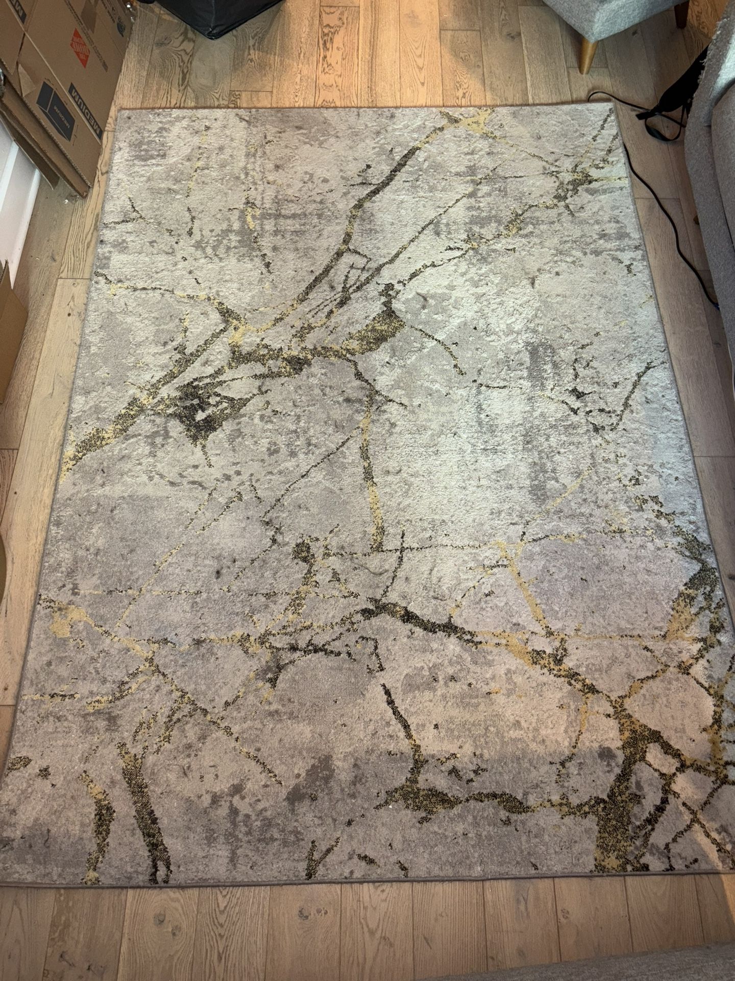 Gold & Gray 8x10 Area Rug