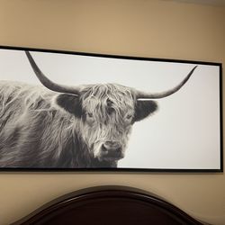 Threshold Highland Cow Framed Wall Canvas