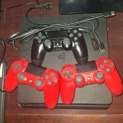 Ps4 Slim 3 Controllers Wit Games Downloaded 