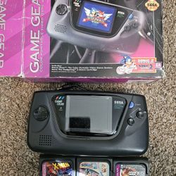 Sega Game Gear With 3 Games And Box