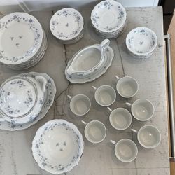 Johann Haviland Blue Garland Fine China 45 Pieces ~ 8 Place Settings 