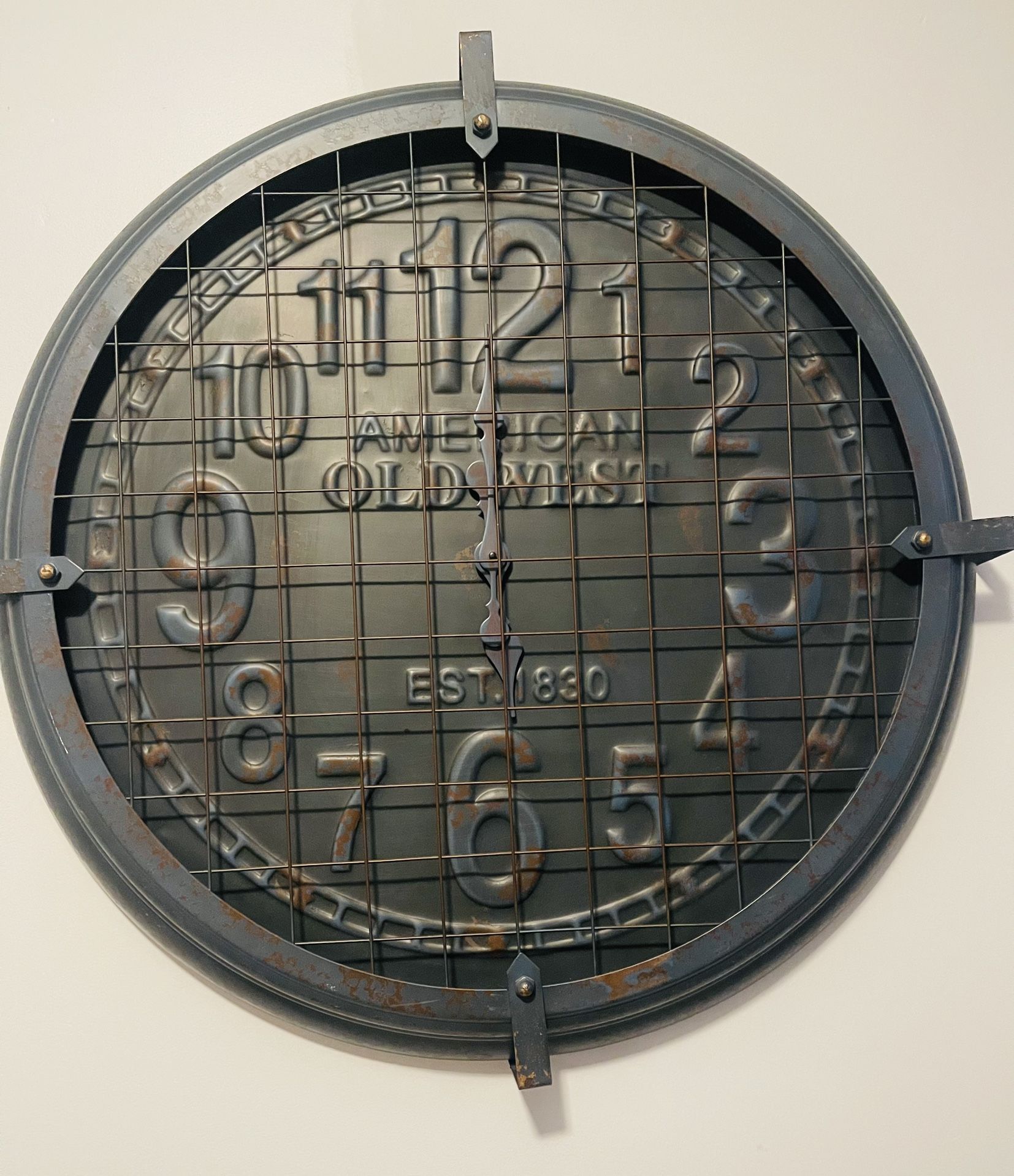 Huge Rustic 36 Inch Round Decorative Wall Clock