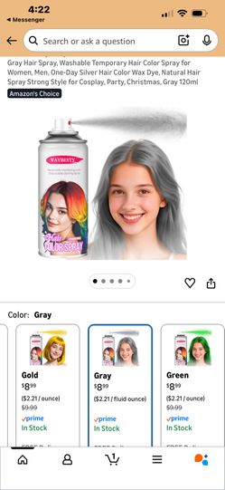 Gray Hair Spray, Washable Temporary Hair Color