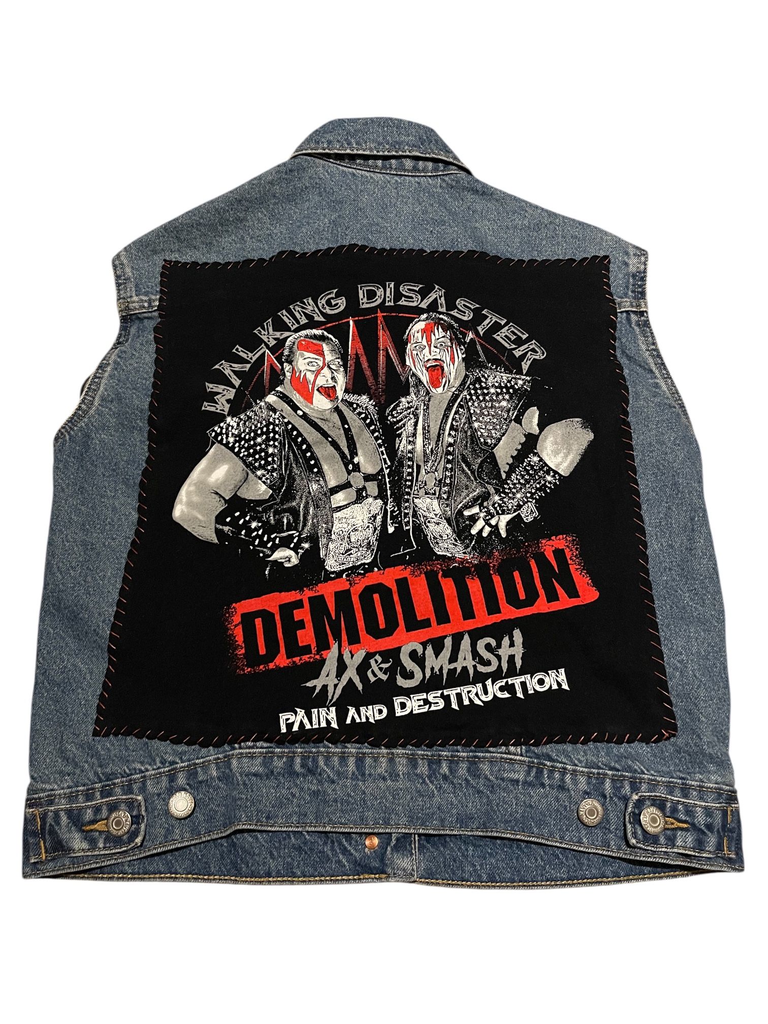 Small custom WWF demolition tag team Vest