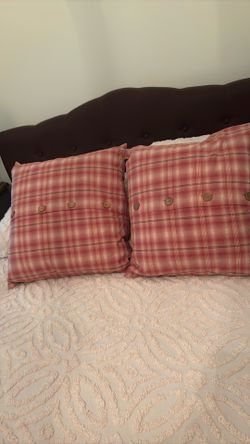 2 decorative pillows 18” square