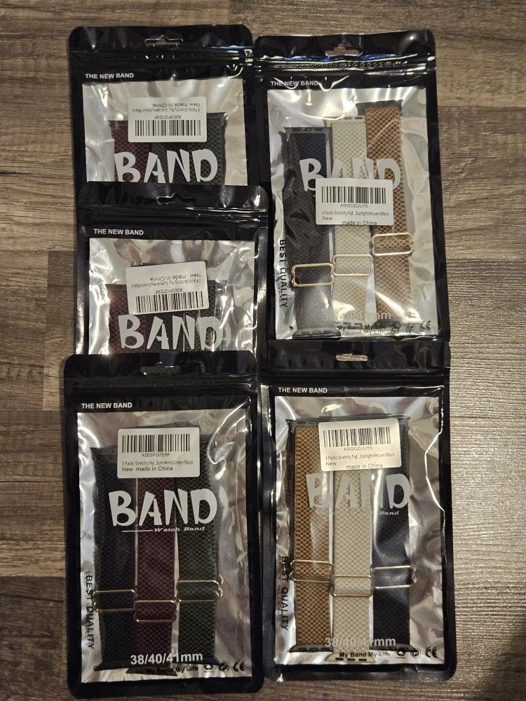 15 pack Stretchy Nylon Solo Loop Band Compatible with Apple Watch Band .