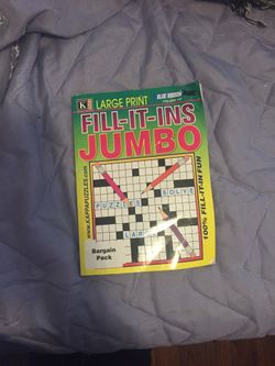 Brand new large print jumbo crossword puzzle book $5