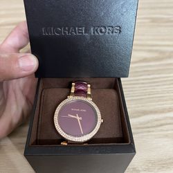 MK purple and gold watch