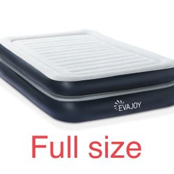 Full Size Evajoy Double high Air Mattress, Inflatable Airbed with Built-in Pump