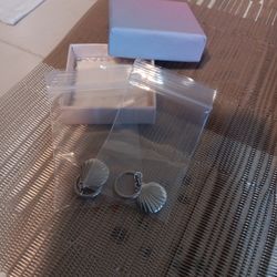 New Small Seashell  Silver Earings