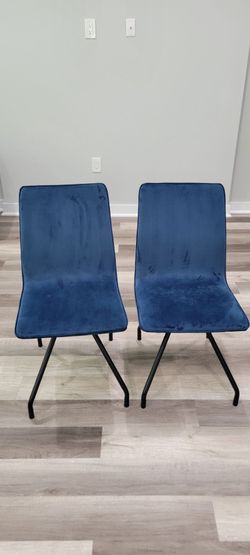 2 blue Suede accent chairs