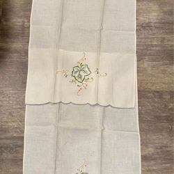 tea towel 2pcs cotton embroidered embroidery floral NEW