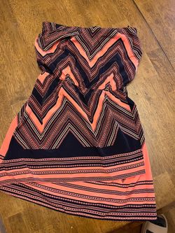 Express Chevron Print Strapless Summer Dress
