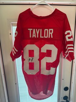 John Taylor #82 Signed Red Football Jersey COA
