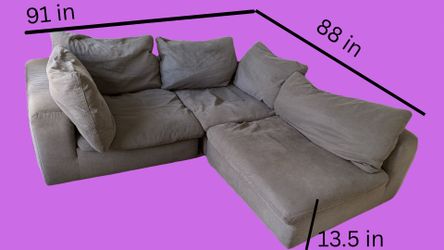 Feather-Stuffed Reversible Sectional Sofa – Gently Used