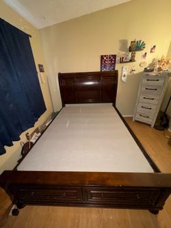 Headboard and bed frame with free mattress