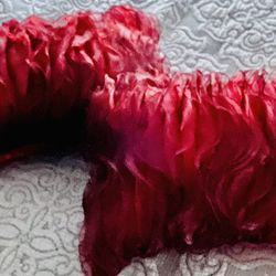  Set Of Two Red Pillows Gorgeous!