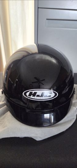 glossy black HJC CS-2N open-face motorcycle half helmet