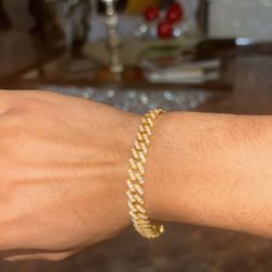 Diamond Test Approved Gold 8MM Bracelet 