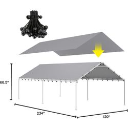 10 x 20 Ft Carport,Replacement Canopy Cover Garage Top Tent Shelter Tarp