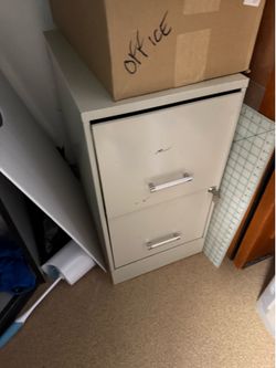 Grey beige file cabinet
