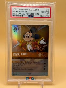 2023 Disney Lorcana Mickey Mouse Friendly Face D100 Collector’s Edition PSA 10