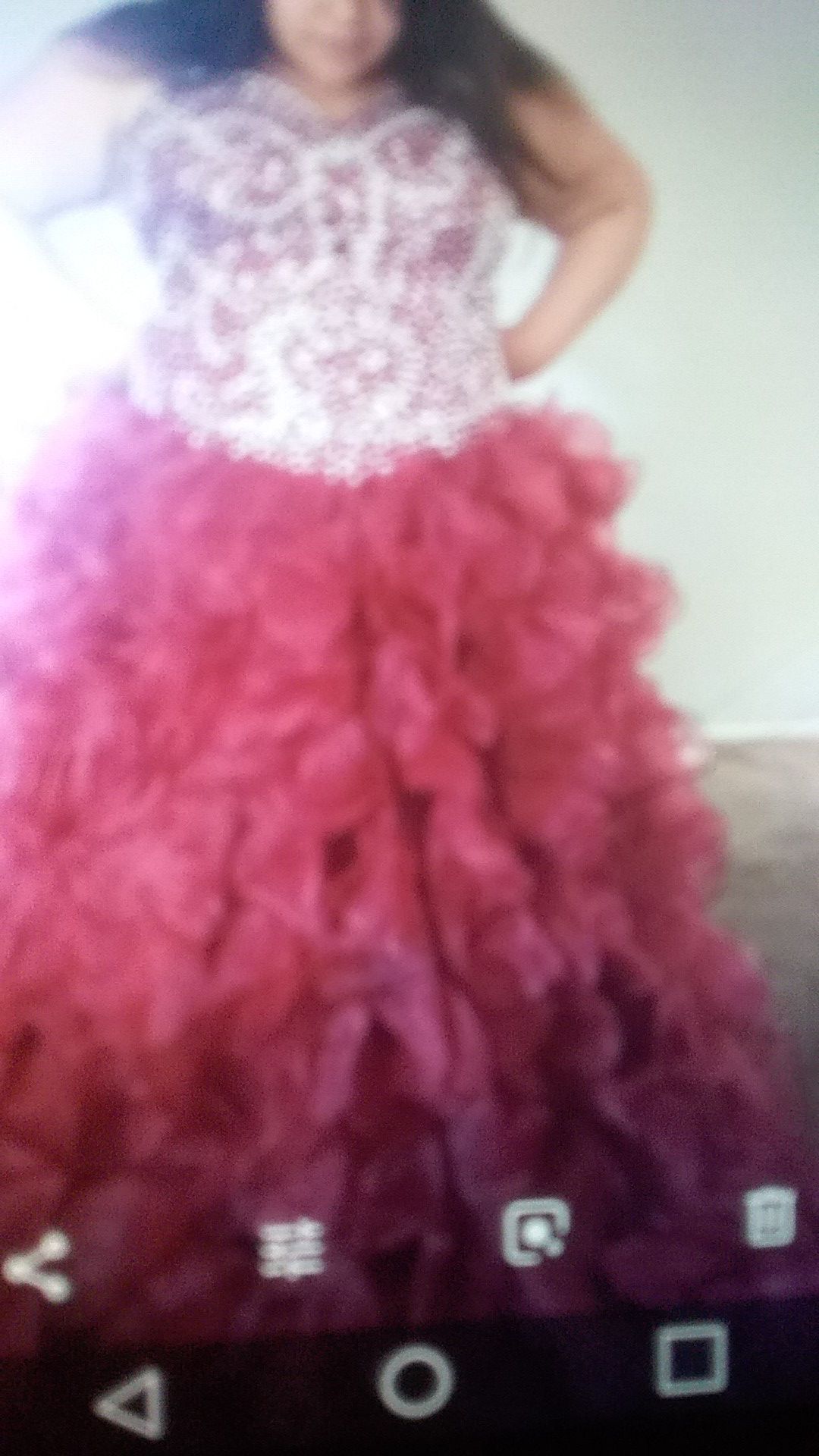 Burgundy dress for Quinceanera/sweet 16
