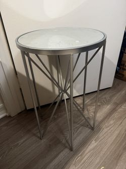 Silver Mirror Side Table