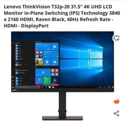 Lenovo ThinkVision T32p-20 31.5" 4K Monitor