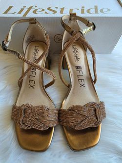 LifeStride Shoes Captivate Dress Sandal (Bronze Faux Leather) 5.0 M