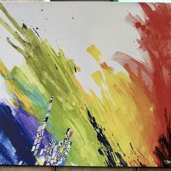 2 Colorful Canvas Printed Paintings