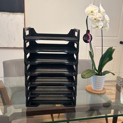 7 Tier Plastic Black Desk Organizer