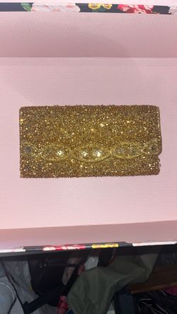 1950s Handmade Gold Beaded And Sequin Clutch 