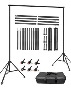 Backdrop Stand 10x8ft (WxH), Photography Background Stand for Parties, Adjustable Photo Backdrop Stands Kit for Wedding, Photo Booth, Party, Decoratio