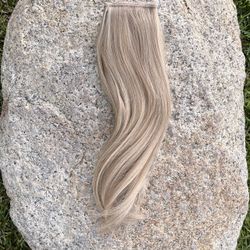 12 Inch Short Fish Line Wire Real Human Hair Extensions, One Invisible Hairpiece for Volume, Dark Ash Blonde with Light Highlights, 70g *NEW in Box*