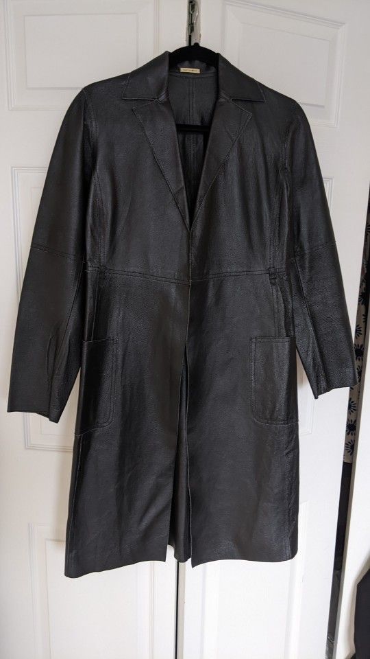 Max Studio Black Leather Women's Jacket