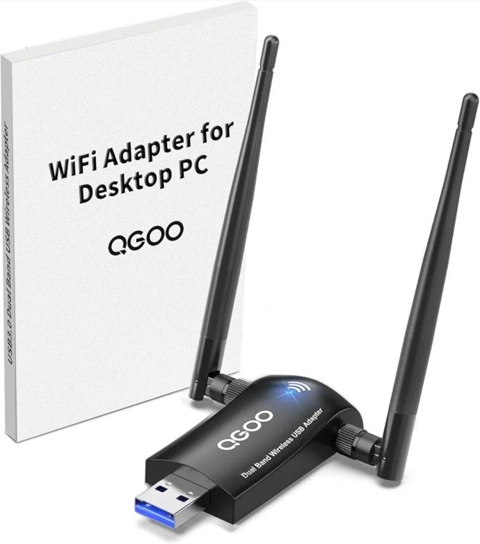 Wireless AC1300Mbps USB 3.0 Network Dongle with 5dBi High Gain Dual Antennas, 2.4GHz/5GHz