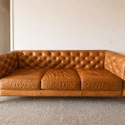 Poly & Bark Leather Couch - Cognac - $550 OBO