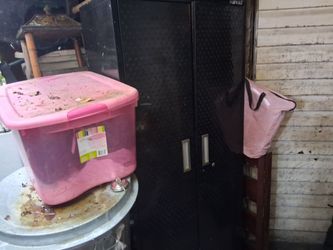 Black metal cabinet
