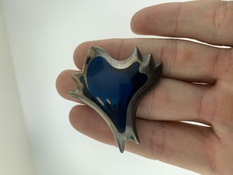 GEORG JENSEN~Henning Koppel Design~Sterling+Enamel #306 Amoeba BROOCH PIN~1947