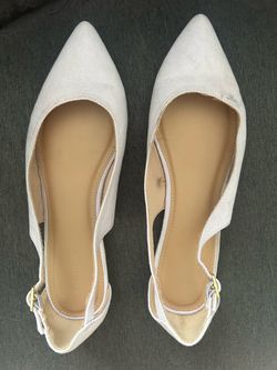 Pointed-Toe Lavender Faux Suede Flats Size 8.5