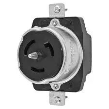 HUBBELL - Twist-Lock®, Industrial, Receptacle, 50A 480V AC, 2-Pole 3-Wire Grounding, Non-NEMA, Screw Terminal, Black