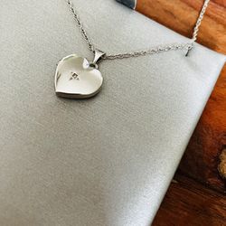 Silver Heart Locket Necklace 
