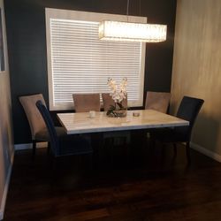 6 Piece Marbel Dinning  Set