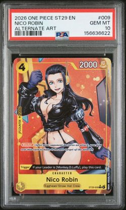 2026 ONE PIECE STARTER DECK ST29-EGGHEAD ALTERNATE ART #009 NICO ROBIN PSA 10