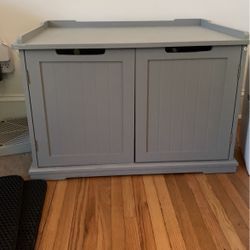 XL Cat Litter Box Enclosure & Stainless Steel Litter Box