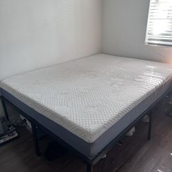 Queen Mattress with bed frame 